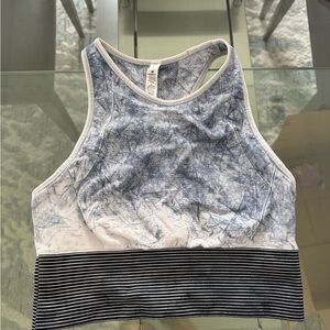 Lululemon Blue and White Tie-Dye Sports Bra